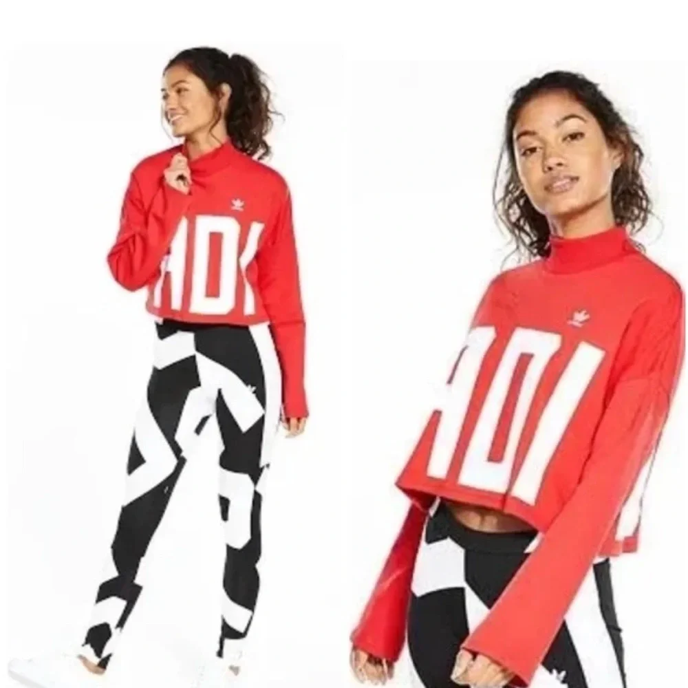 adidas Originals Women's Bold Age Cropped Sweatshirt in red - Picture 2 of 14